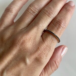 Blue Stone + Gold Tone/Sterling Silver Eternity Ring 7